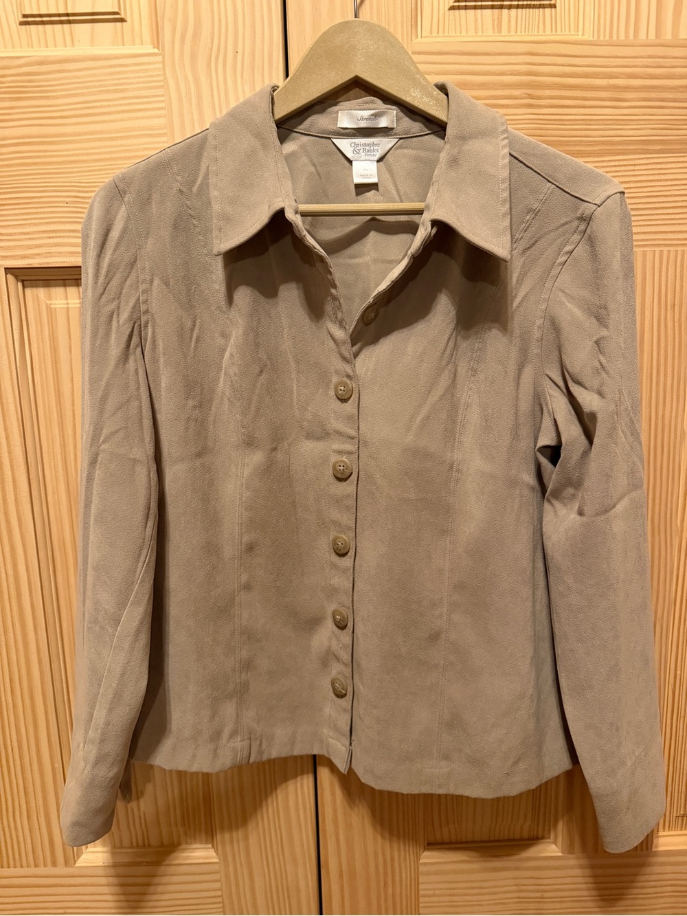 Classic Button-Front Women's Jacket in Taupe PL